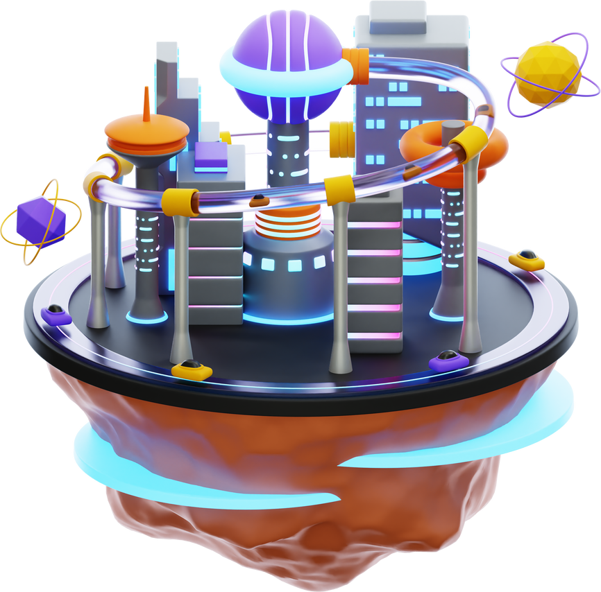 Metaverse Land 3D Illustration